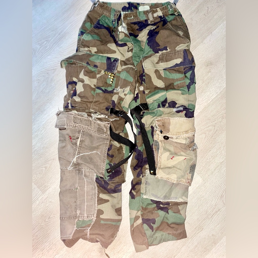 My custom 1/1 handmade Camouflage Patchwork Cargo Pants
